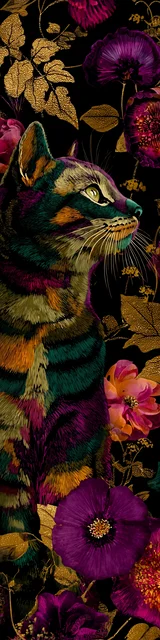 Cat bookmarks illustration of a dark theme cat bookmark